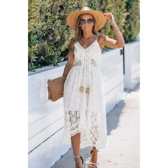 Cupshe Ariya V-neck Lace Up Slip Dress- NWT! - Picture 3 of 12